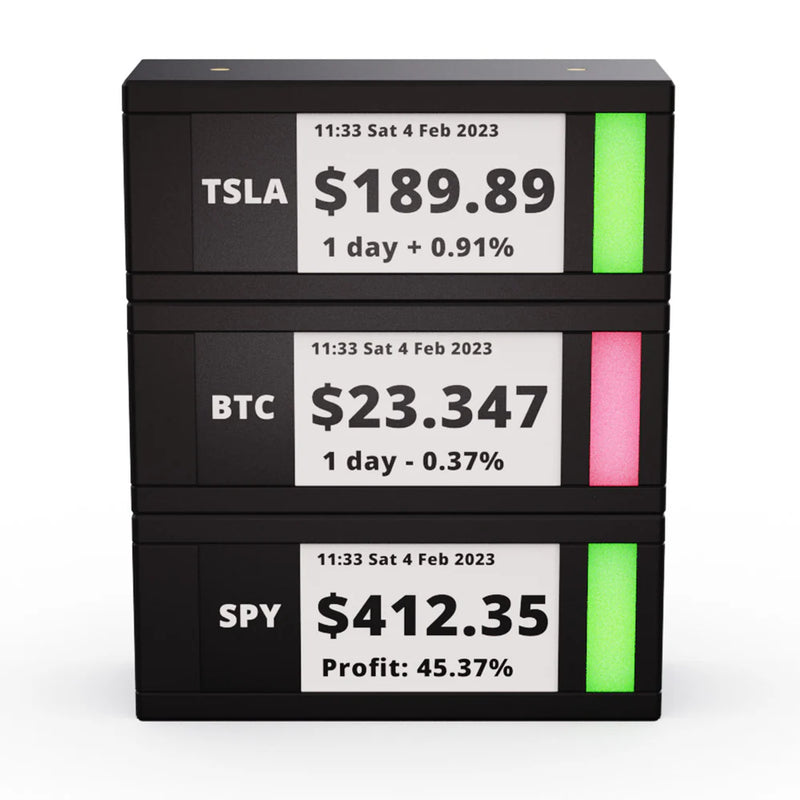 TICKRMETER E-Ink Stock Ticker 桌面股價顯示器